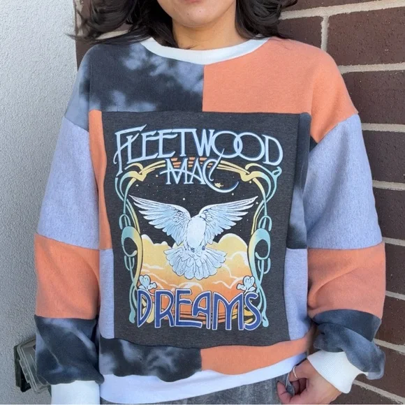 Fleetwood Mac Dreams Women's Patchwork Crew Neck Sweater Women’s L - Picture 2 of 6